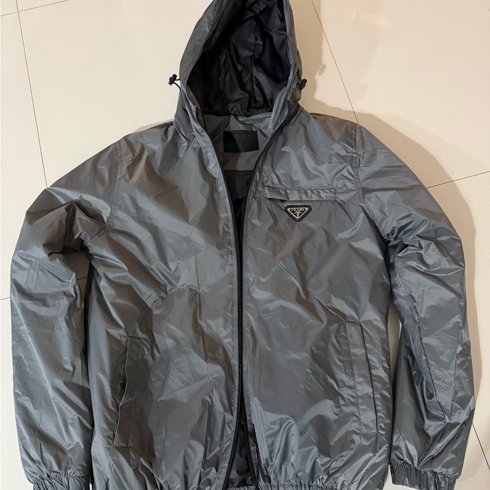 Prada jacket Men's Gray Hooded large slim or medium big